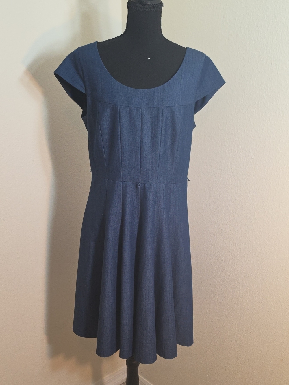 Calvin Klein Navy Blue Fit-and-Flare Dress